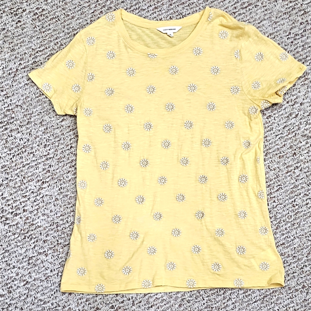 Lucky Brand Yellow Floral Women’s Top